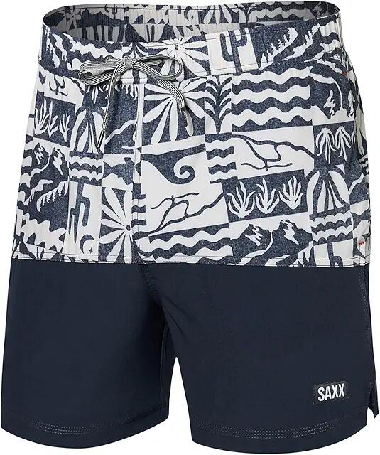 SAXX UNDERWEAR Oh Buoy Color-Blocked 2-N-1 Volley 5 (West Coast/India Ink) Men's Swimwear Cover