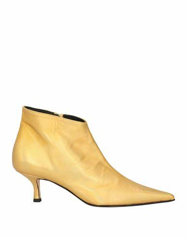 Luca Valentini Woman Ankle boots Gold Leather Cover