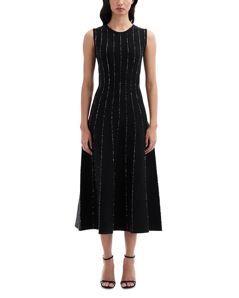 Oscar de la Renta Jewel Neck Sequined Midi Dress Cover