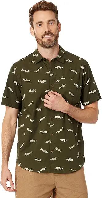 Hurley One Only Lido Stretch Short Sleeve Woven (Charcoal Fern) Men's Clothing Cover