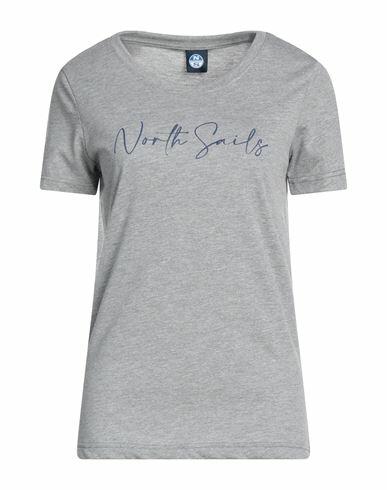 North Sails Woman T-shirt Grey Cotton Cover