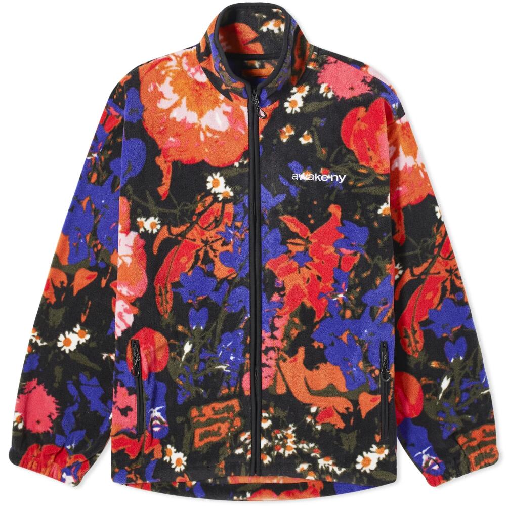 Awake NY Men's Floral Fleece Jacket in Multi Cover