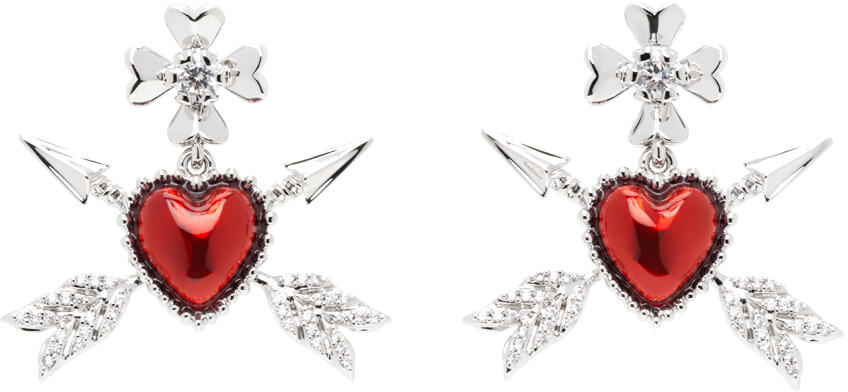 SHUSHU/TONG Silver YVMIN Edition Double Arrow Heart Earrings Cover