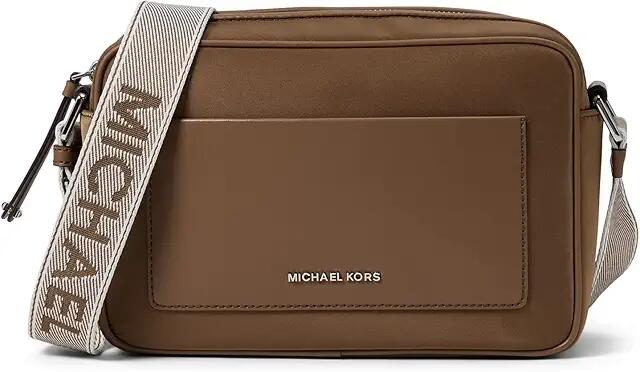 MICHAEL Michael Kors Jet Set Large East/West Crossbody With Web Logo Strap (Driftwood) Cross Body Handbags Cover