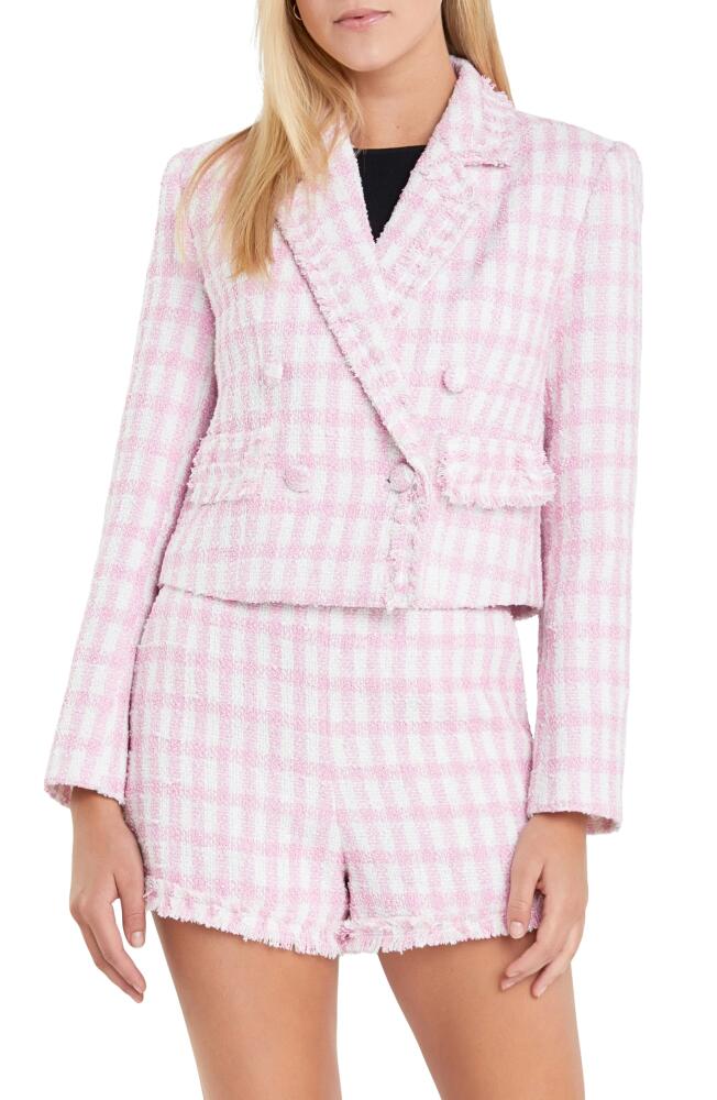 English Factory Check Bouclé Blazer in Pink Cover