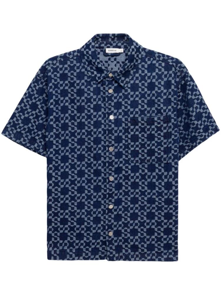 Simkhai Jonas cotton-jacquard shirt - Blue Cover