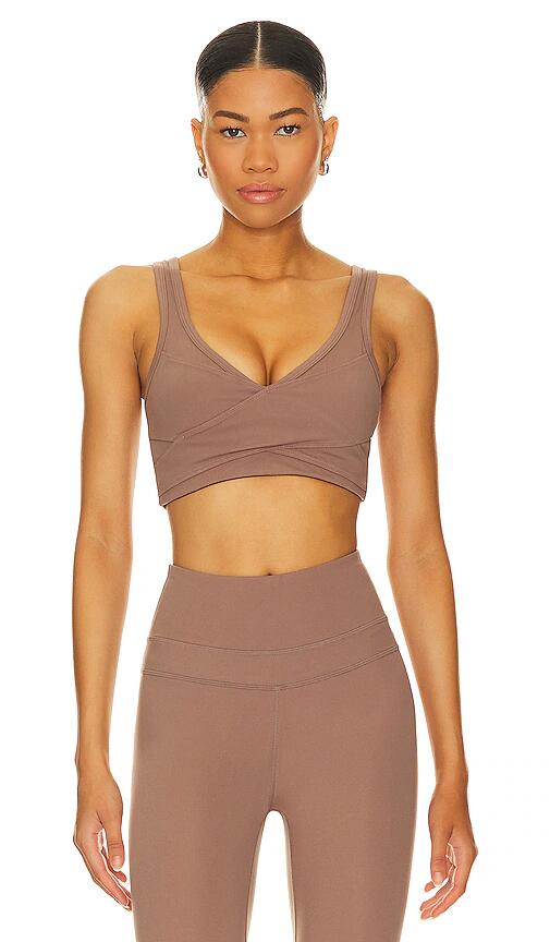 Varley Let's Move Kellam Bra in Taupe Cover