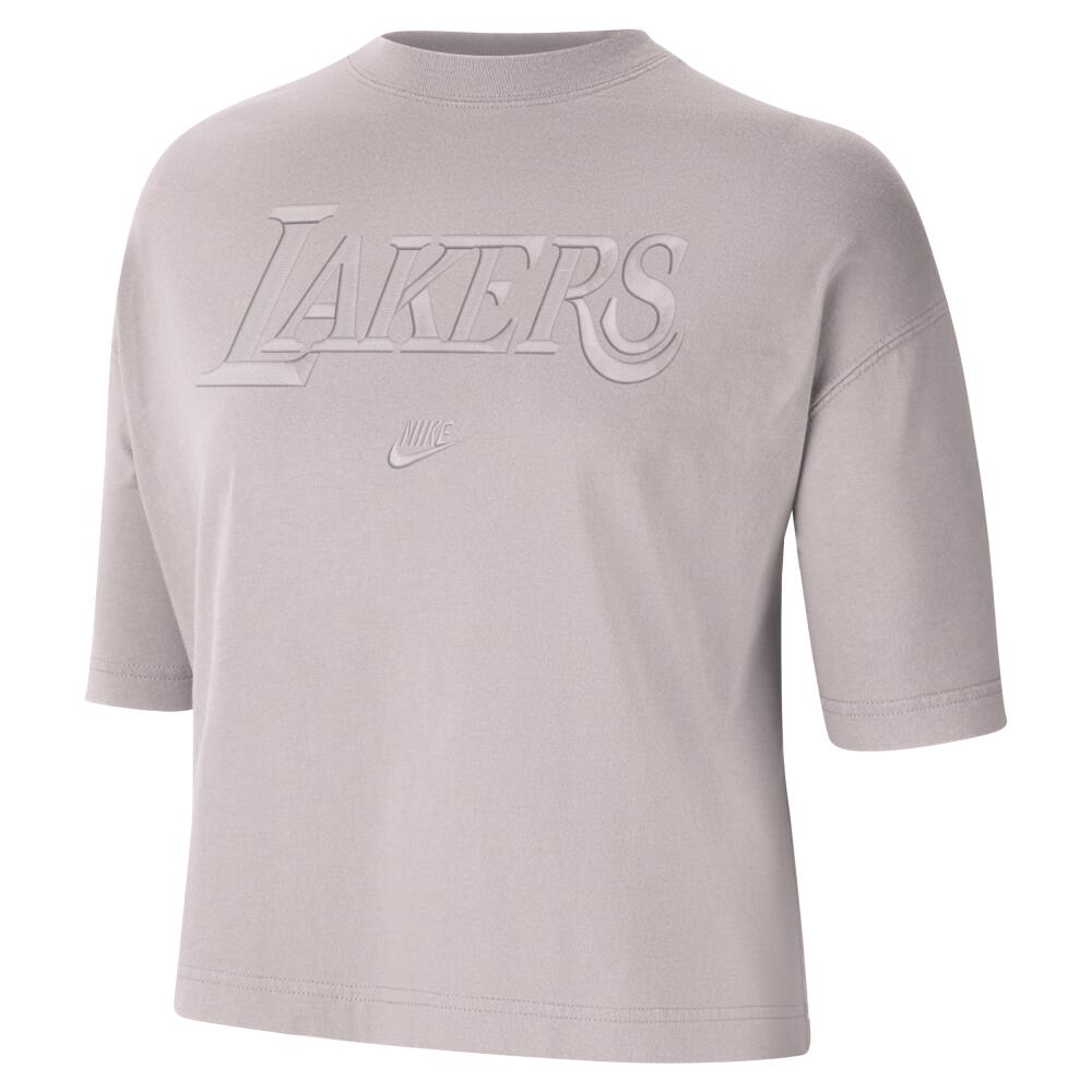 Los Angeles Lakers Courtside Essential Nike Women's NBA Boxy T-Shirt in Purple Cover