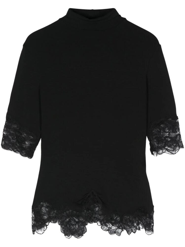 Ermanno Scervino lace-panelled T-shirt - Black Cover