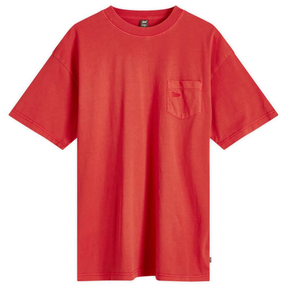 Patta Men's Basic Washed Pocket T-Shirt in Haute Red Cover