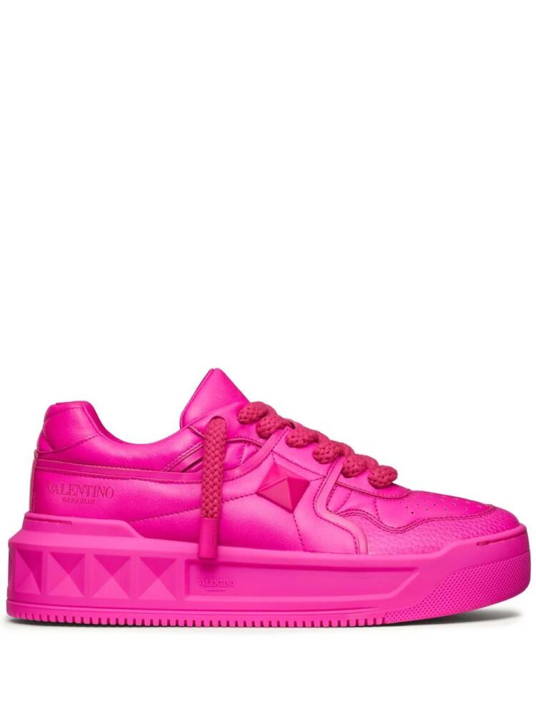 Valentino Garavani One Stud XL leather sneakers - Pink Cover