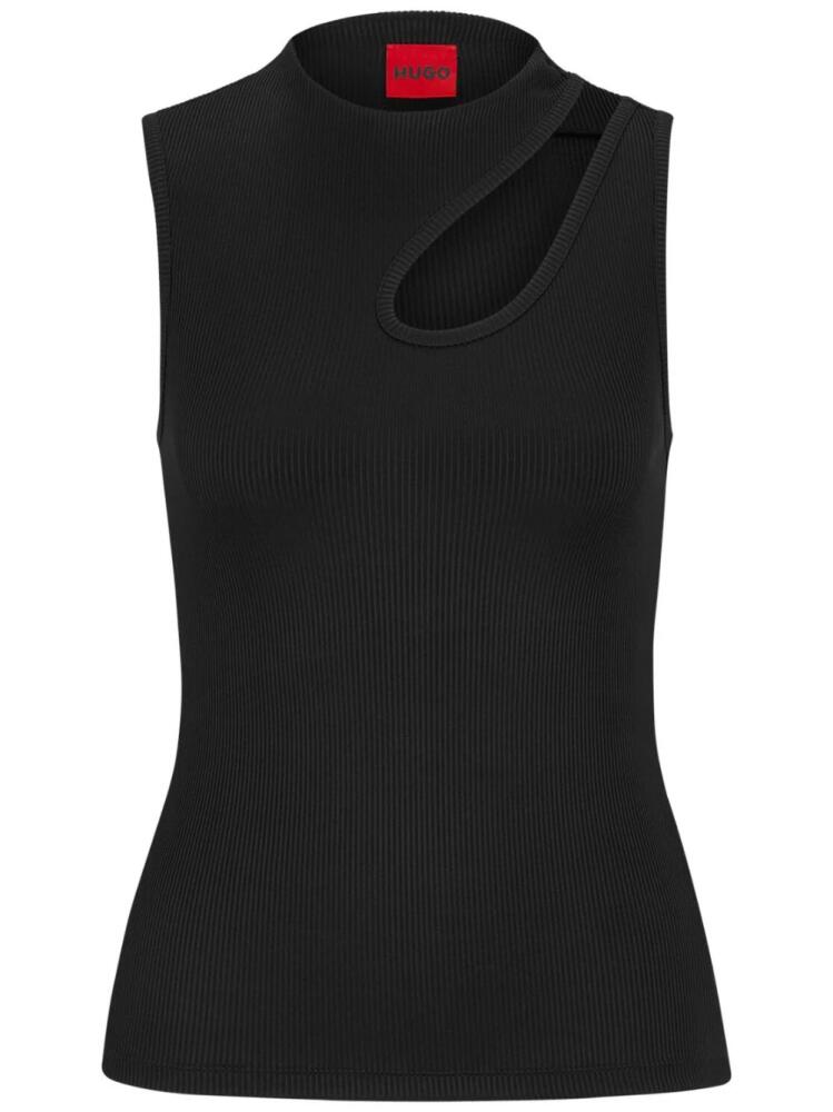 HUGO cut-out ribbed tank top - Black Cover