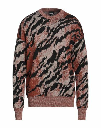 Just Cavalli Man Sweater Rust Wool, Acrylic Cover