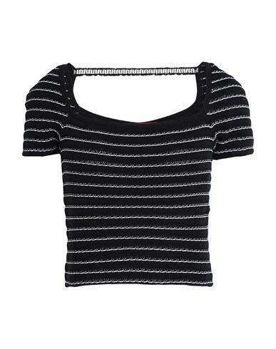 Max & co. Woman Top Black Cotton, Linen Cover