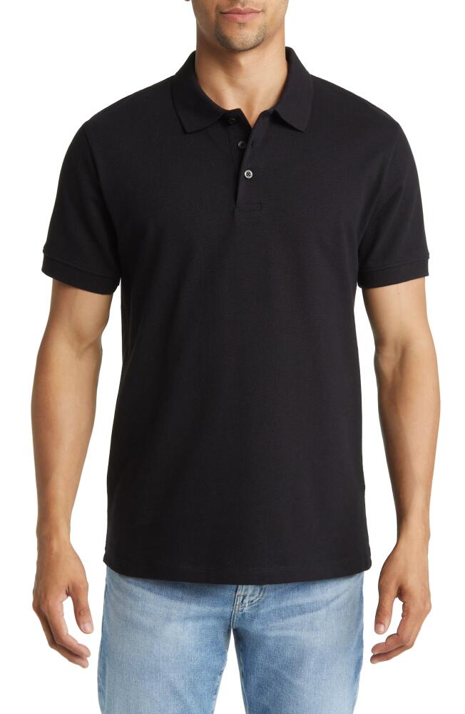 French Connection Popcorn Cotton Polo in Black Cover