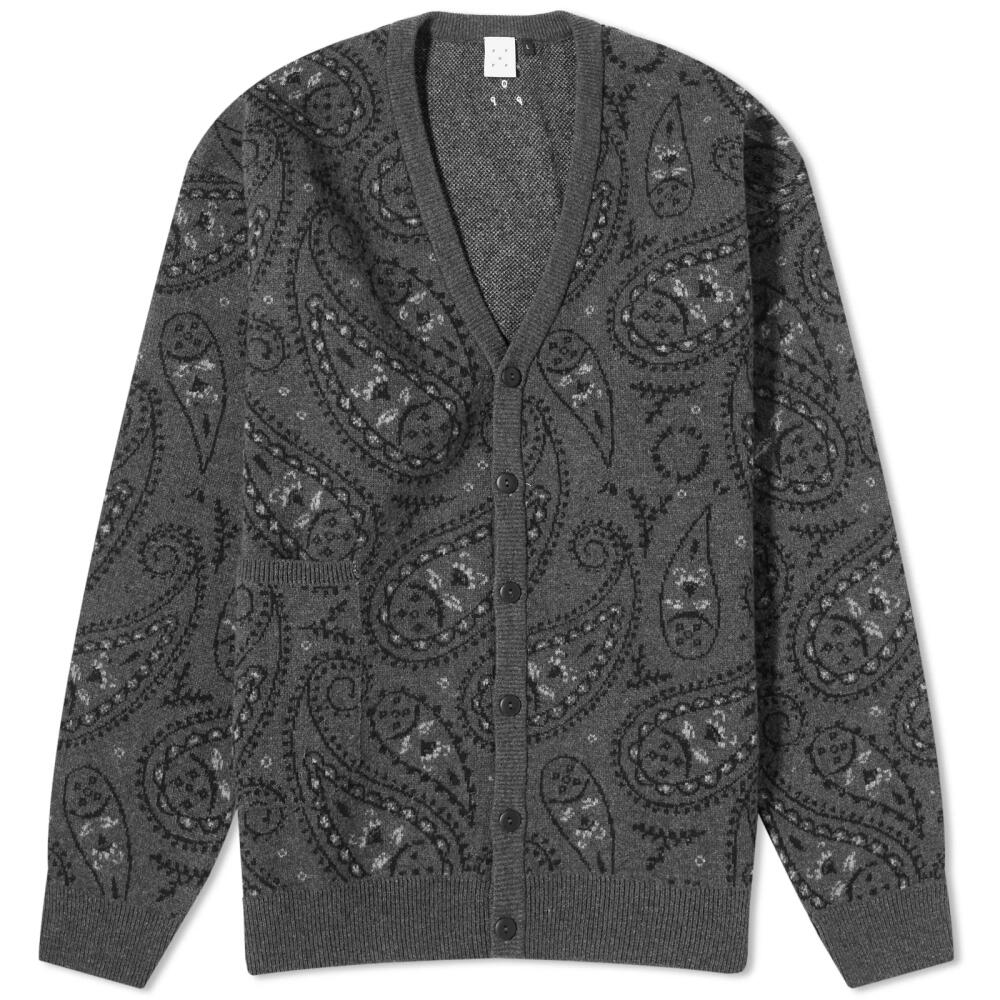 Pop Trading Company Men's Paisley Cardigan in Anthracite/Black Cover