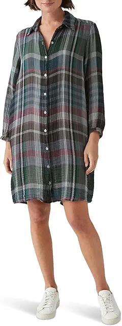 Michael Stars Polly Balloon Sleeve Shirtdress (Chalk Multi) Women's Dress Cover