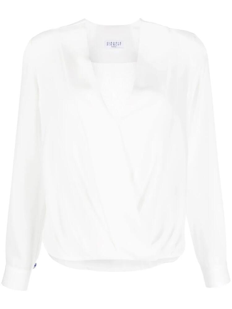 Claudie Pierlot V-neck wrap blouse - White Cover