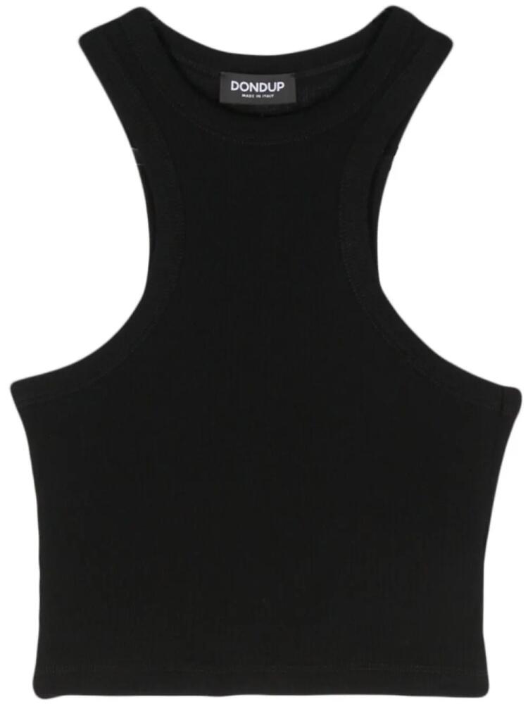 DONDUP fine-ribbed cropped tank top - Black Cover