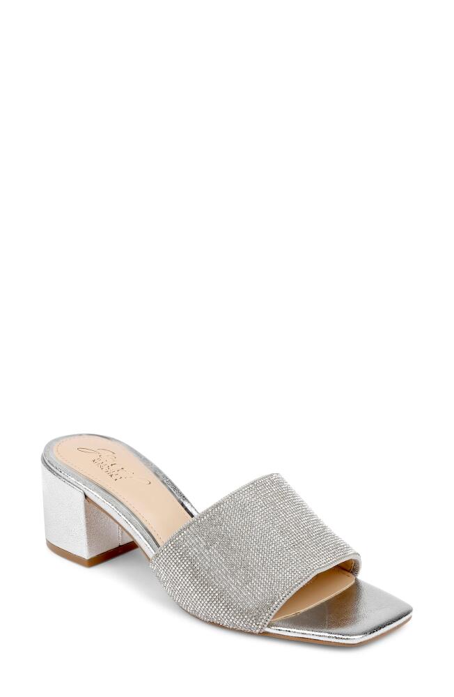 Jewel Badgley Mischka Harlyn Slide Sandal in Silver Cover