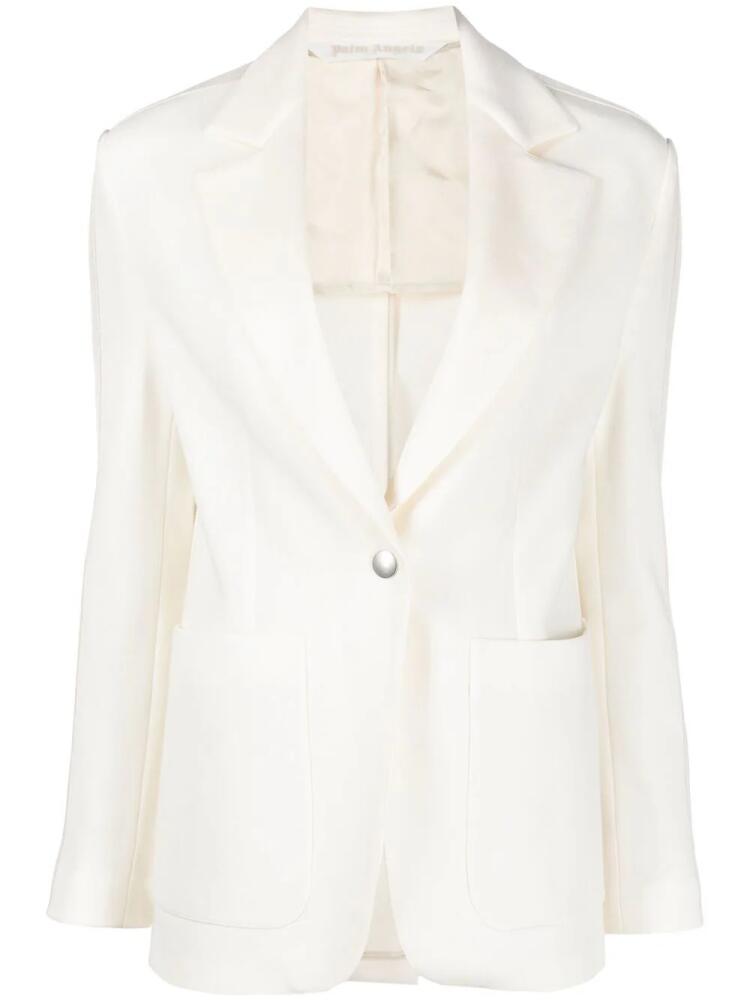 Palm Angels side-stripe notched-lapels blazer - White Cover