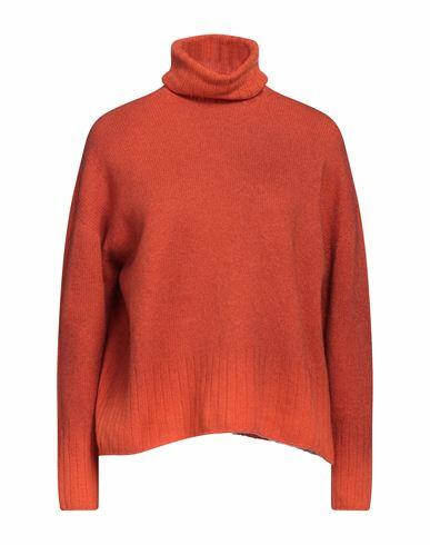 Aragona Woman Turtleneck Orange Virgin Wool, Cashmere Cover