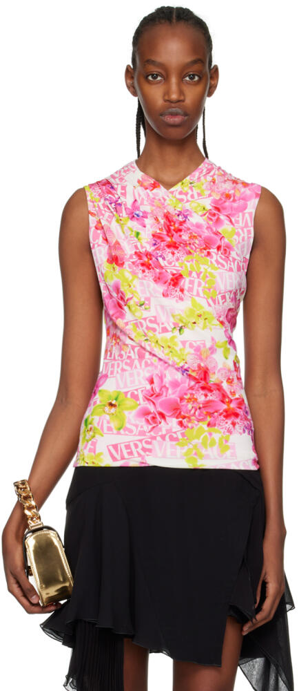 Versace Pink Printed Tank Top Cover