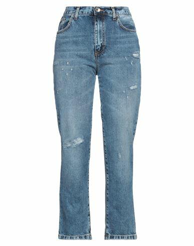 Take-two Woman Jeans Blue Cotton Cover