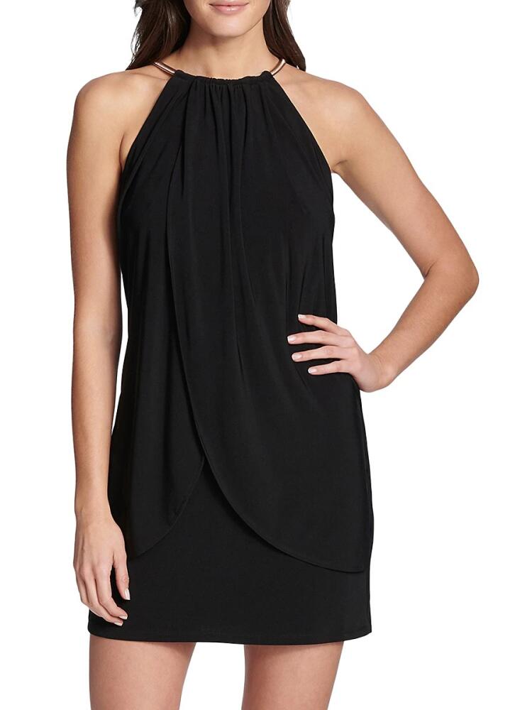 Kensie Women's Draped Halter Mini Dress - Black Cover