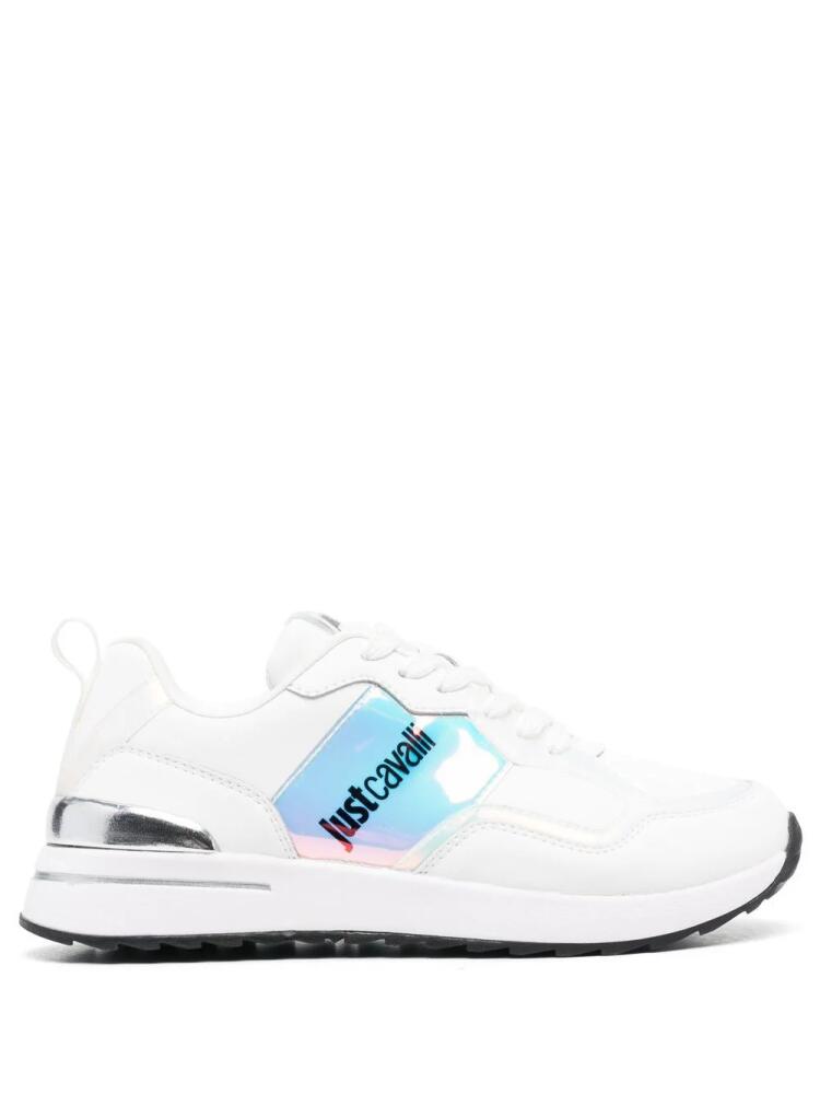 Just Cavalli iridescent logo stripe sneakers - White Cover