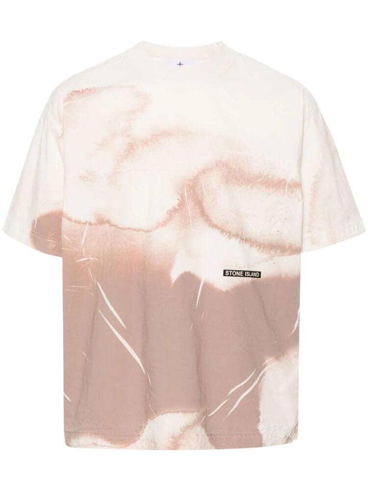 Stone Island abstract logo-print T-shirt - Neutrals Cover