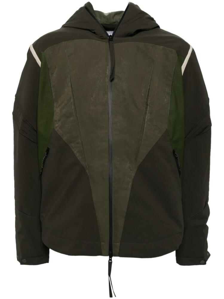 JUNTAE KIM panelled hooded jacket - Green Cover