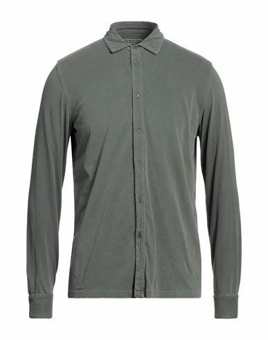 Majestic Filatures Man Shirt Military green Cotton, Elastane Cover