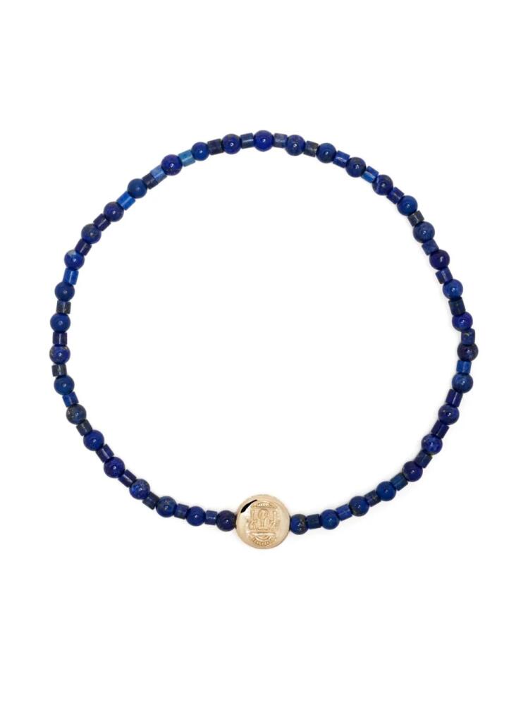 LUIS MORAIS 14kt yellow gold Good Luck beaded bracelet - Blue Cover