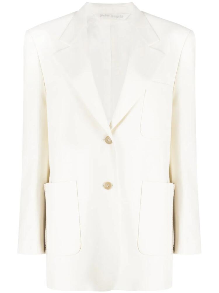 Palm Angels knitted tape-detail blazer - White Cover