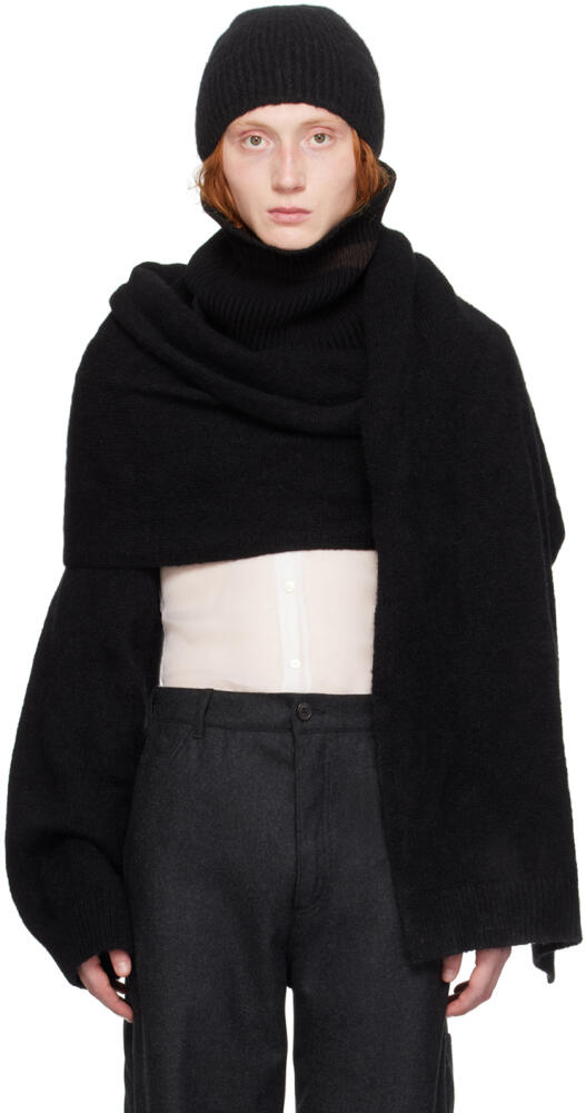 Dries Van Noten Black Funnel Neck Scarf Cover