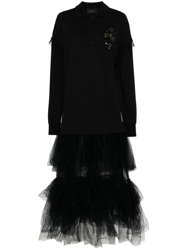 Simone Rocha crystal-embellished polo dress - Black Cover