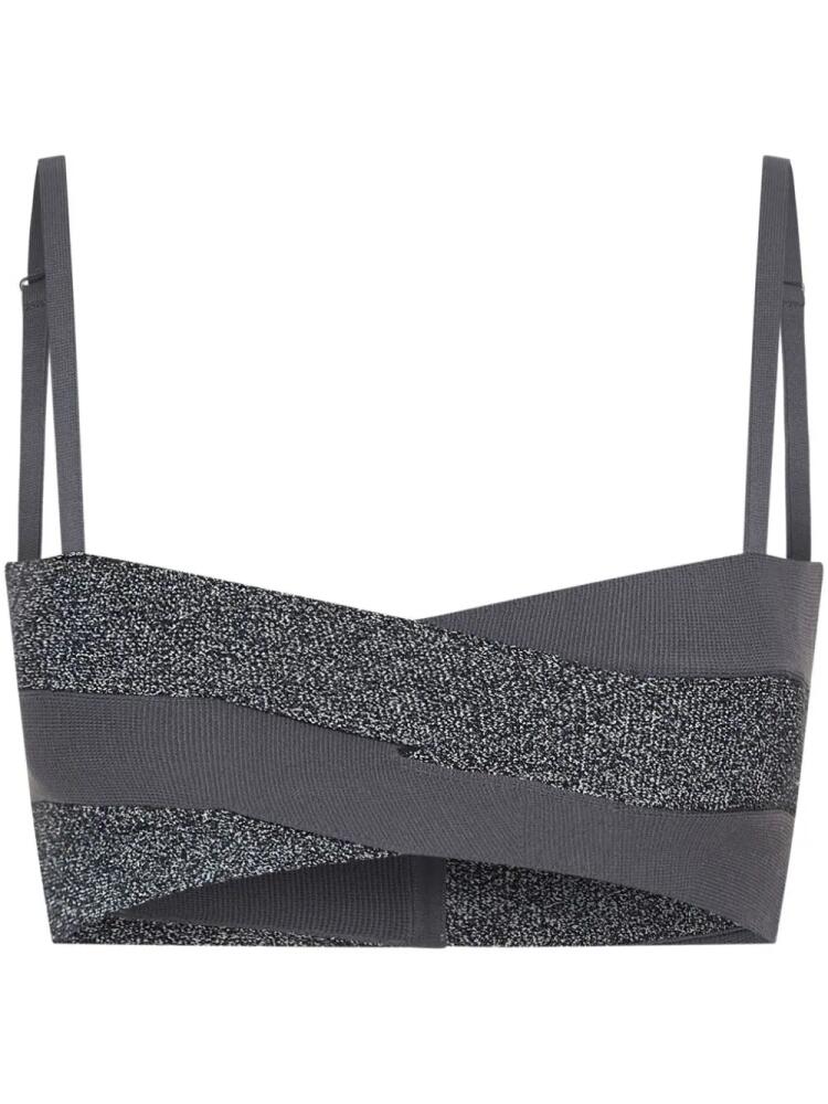 Dion Lee reflective interlocking-weave bralette - Grey Cover