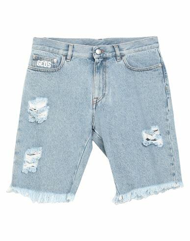 Gcds Man Denim shorts Blue Cotton Cover