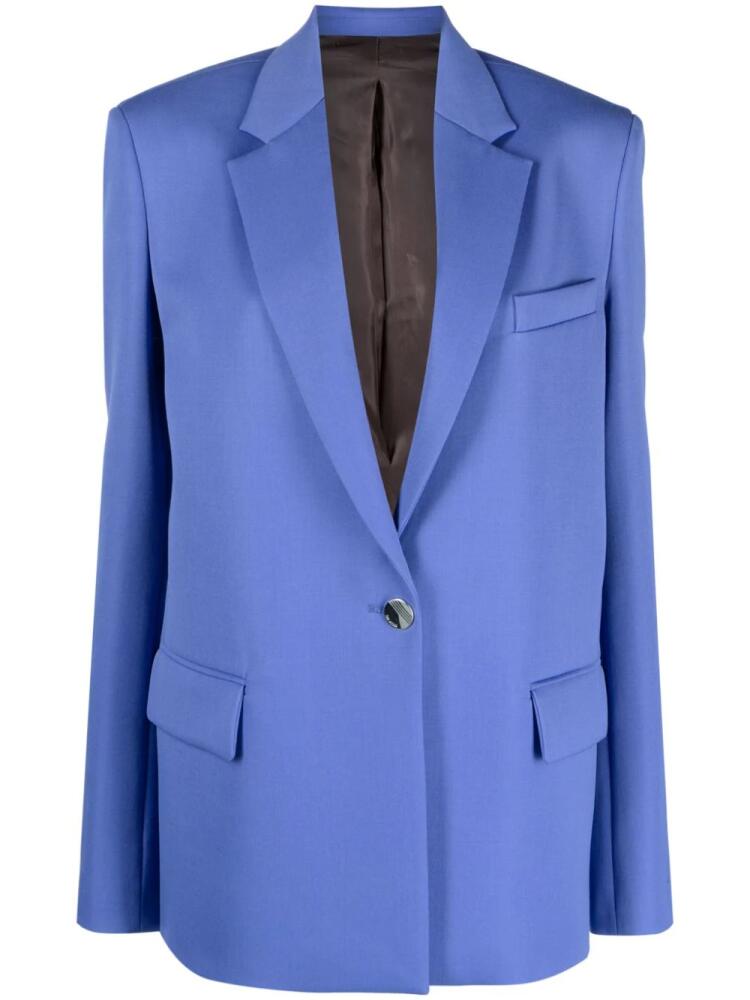 The Attico single-breasted wool blazer - Blue Cover