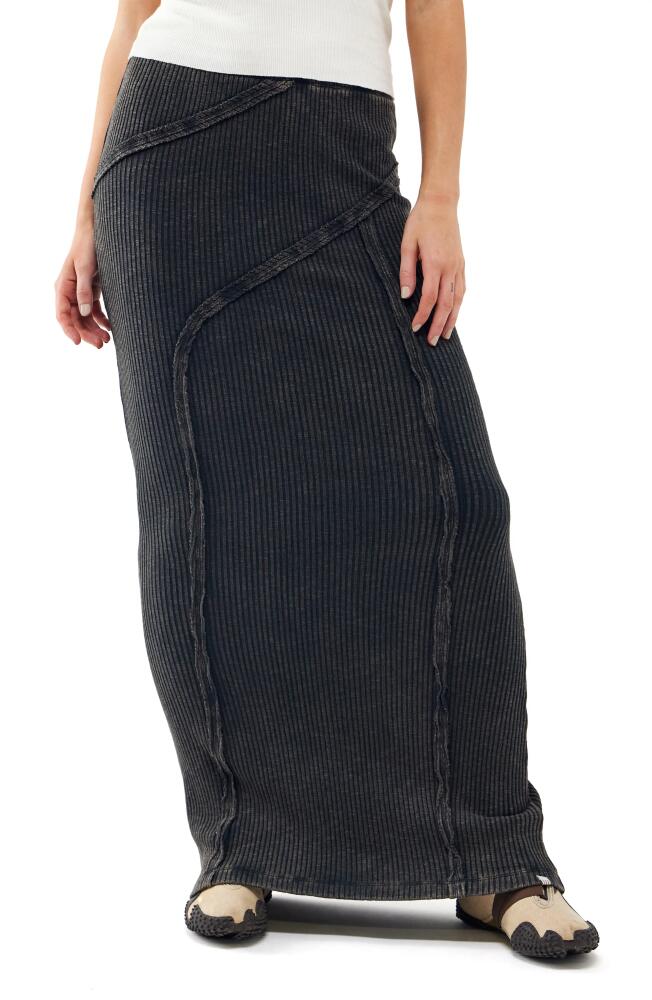 BDG Urban Outfitters Washed Rib Seam Detail Knit Maxi Skirt in Charcoal Cover