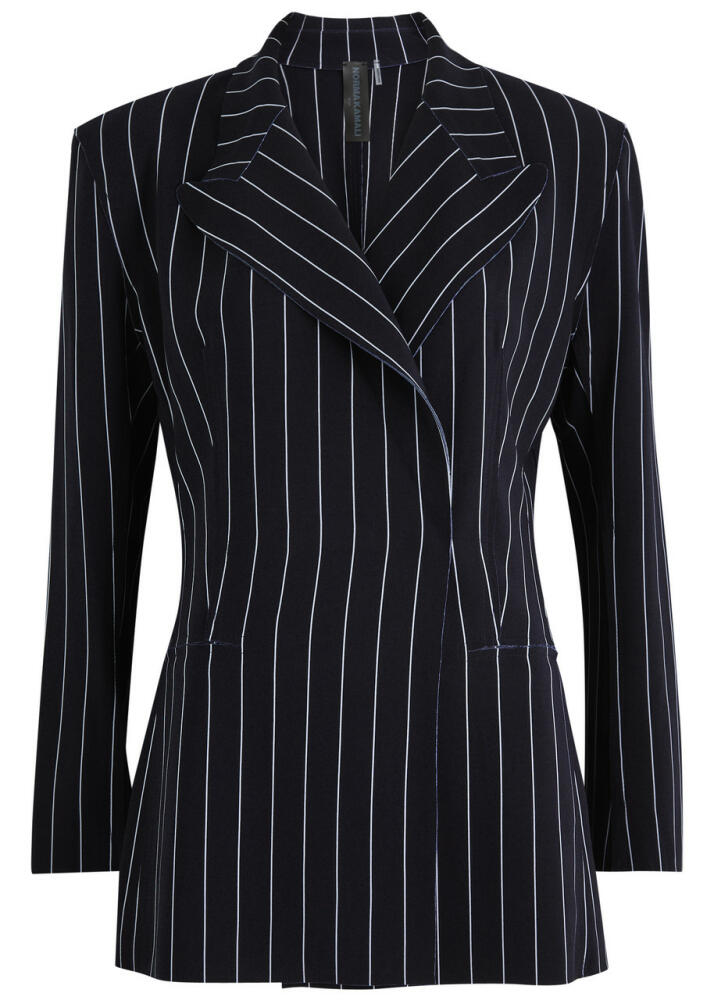 Norma Kamali Striped Stretch-jersey Blazer - Navy Cover