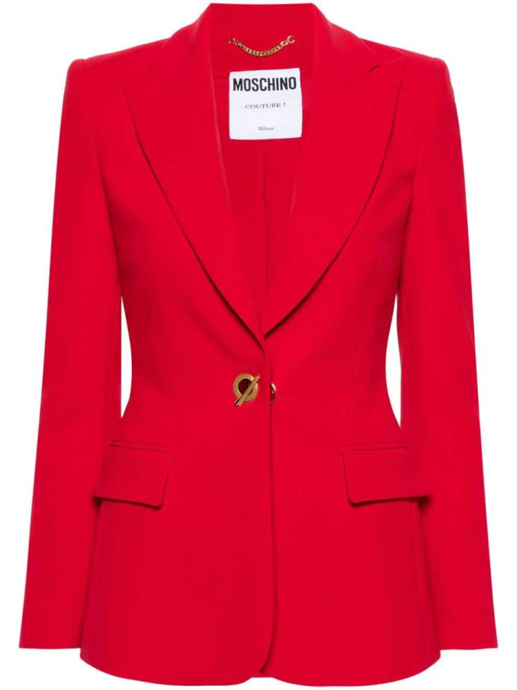 Moschino toggle-fastening single-breasted blazer - Red Cover