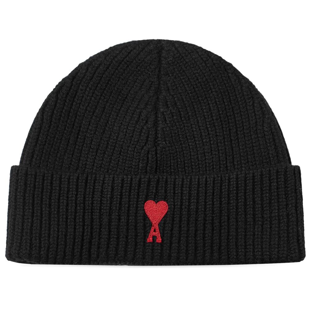 AMI Paris AMI Red ADC Beanie in Black Cover