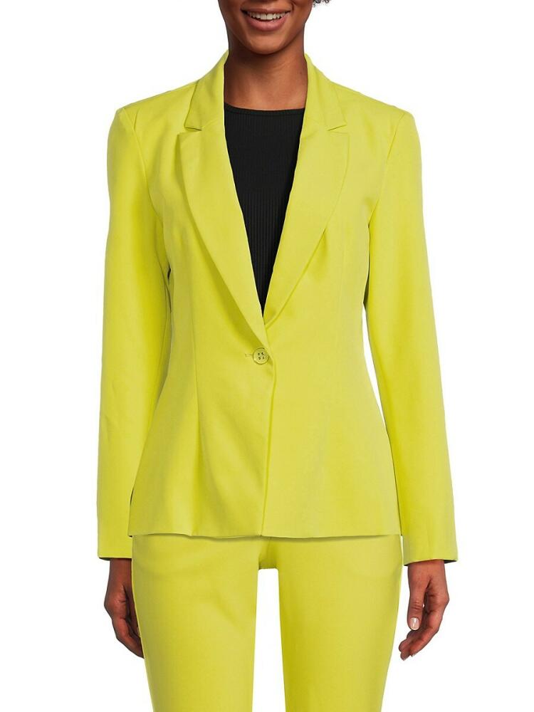 NANETTE nanette lepore Women's Solid Single Breasted Blazer - Citrine Cover