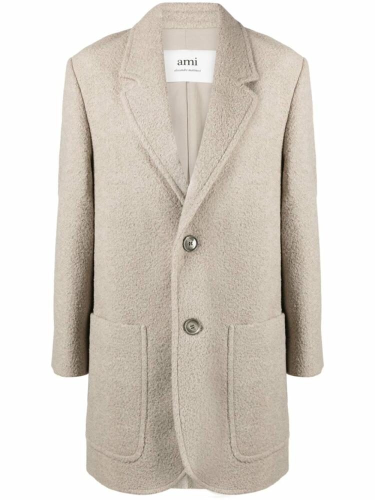 AMI Paris wool-blend bouclé blazer - Neutrals Cover