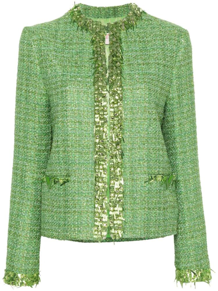 Valentino Garavani sequin-embelished tweed jacket - Green Cover