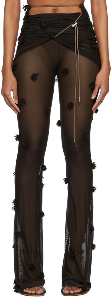 JACQUEMUS Brown Le Raphia 'Le Pantalon Espelho' Leggings Cover