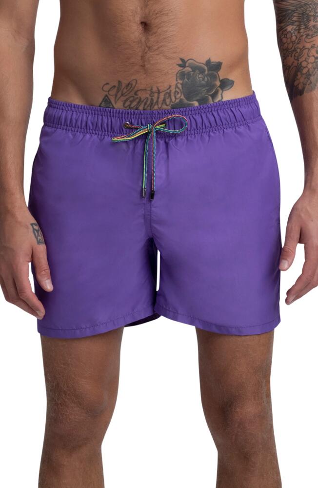 Bugatchi Solid Swim Trunks in Orchid Cover