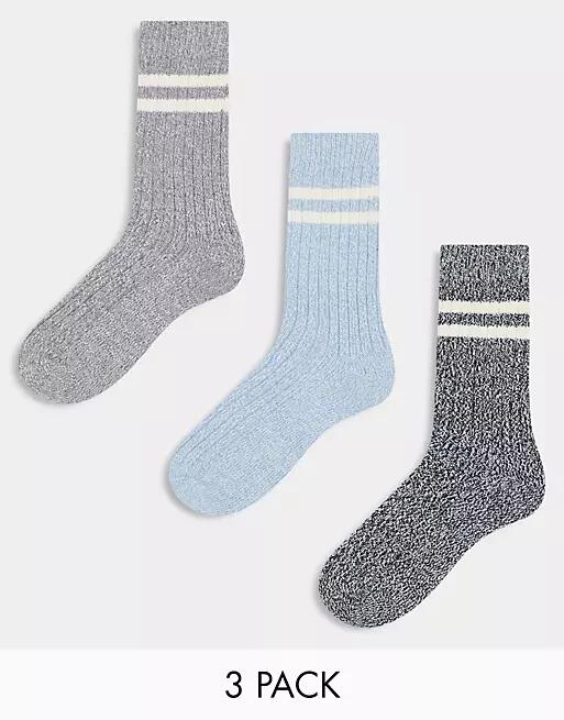 ASOS DESIGN 3 pack twist stripe sock in multiple colors Cover